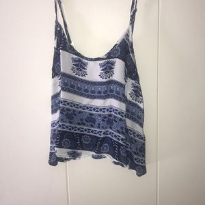 Never worn blue and white fancy tank top